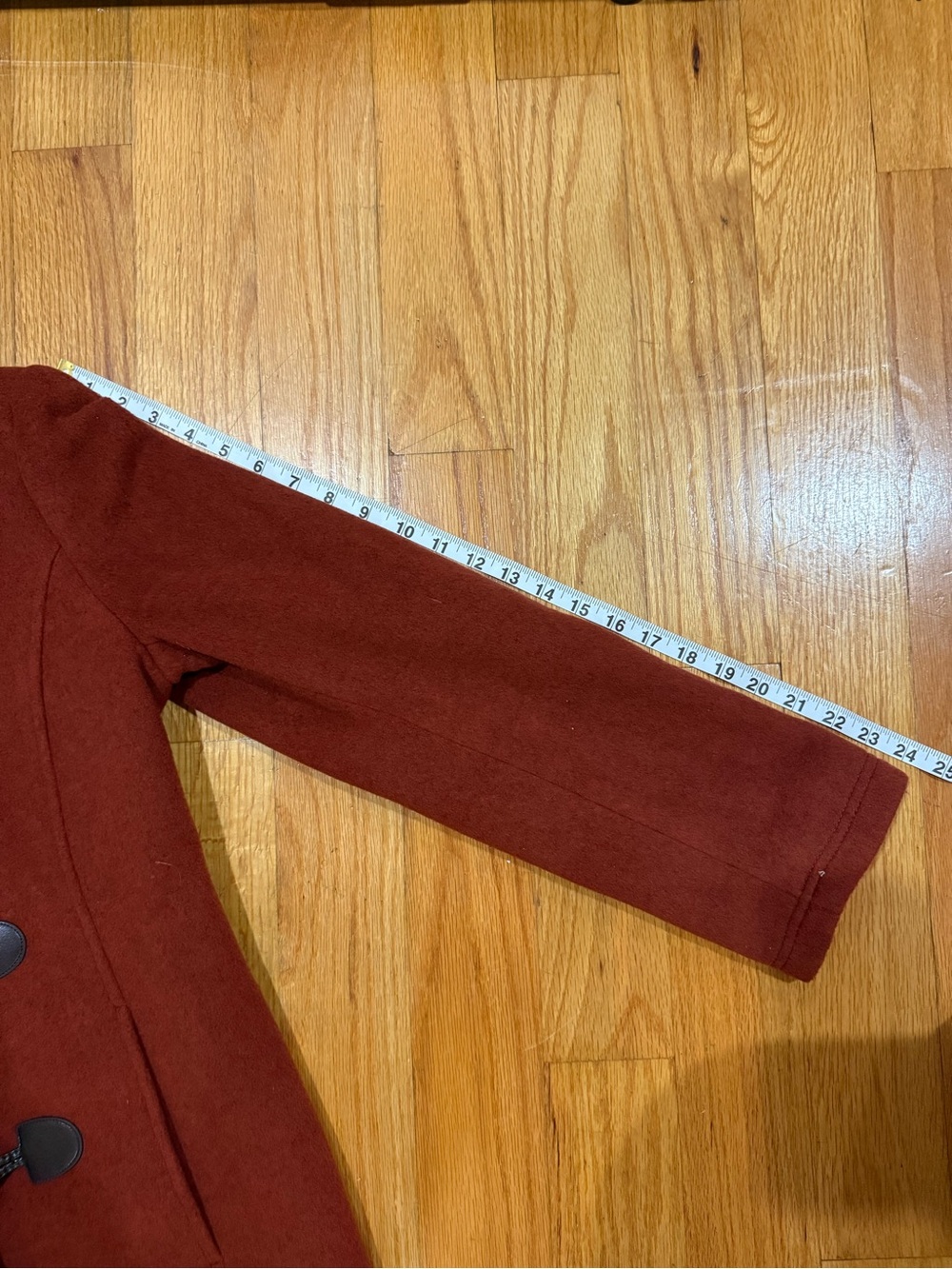LL Bean Classic Lambswool Duffel Coat 4R Rust Orange Thinsulate Hooded - Picture 9 of 10